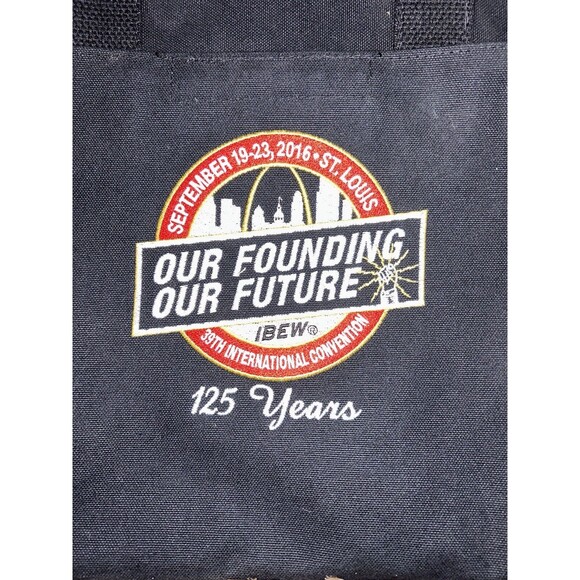 IBEW VINTAGE CANVAS LOPTOP BAG 125 YEARS 39th CONVENTION Black Made USA … - Picture 5 of 10